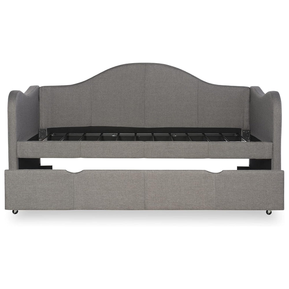 Brussels 81" Twin Upholstered Day Bed with Trundle by Powell - Gray