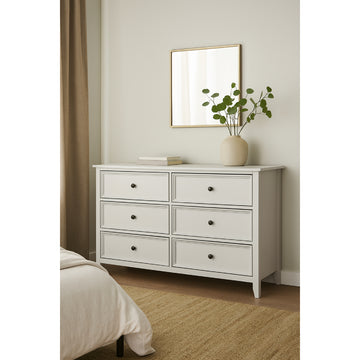 Denver Dresser with 6 Drawers by Homelegance - White