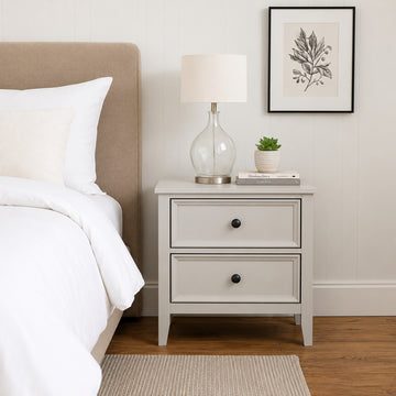 Denver Nightstand with 2 Drawers by Homelegance - White