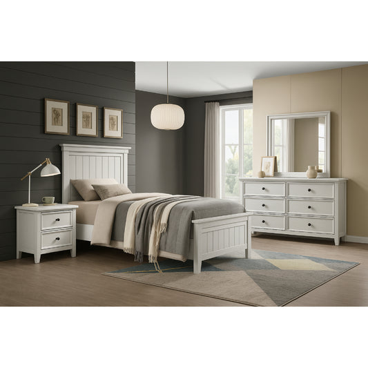 Denver Twin Size (4-Piece) Bedroom Set by Homelegance - White