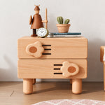 Bear Wooden Nightstand with Two Drawers by Best Home