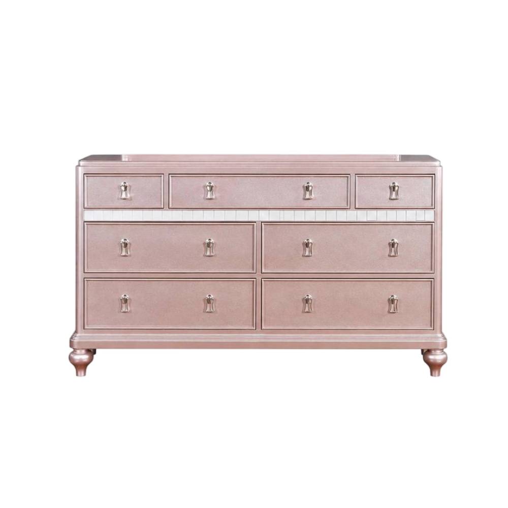 Ariston Dresser with 7 Drawers by Furniture of America - Pink