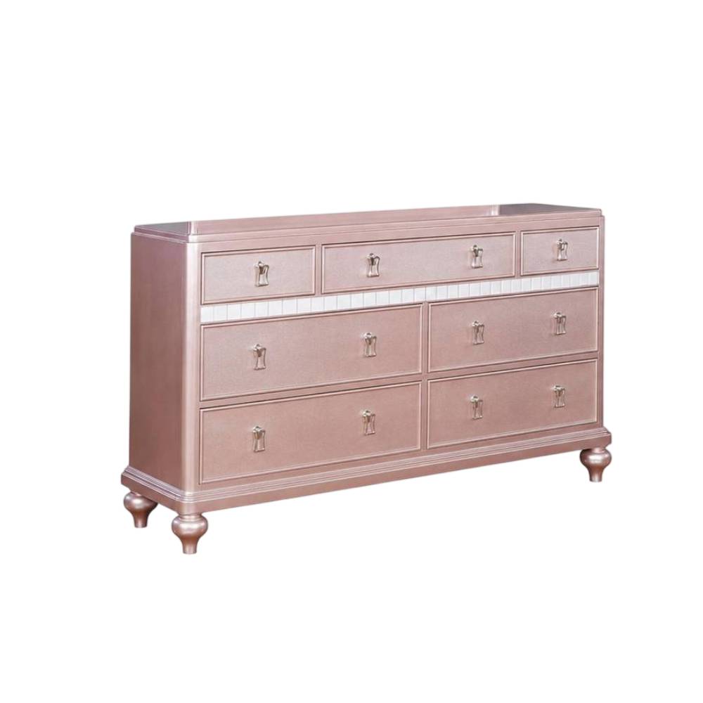 Ariston Dresser with 7 Drawers by Furniture of America - Pink