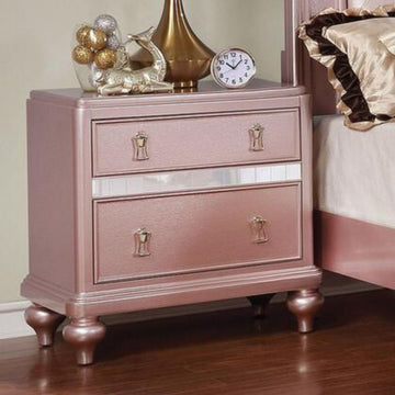 Ariston Nightstand with 2 Drawers by Furniture of America - Pink