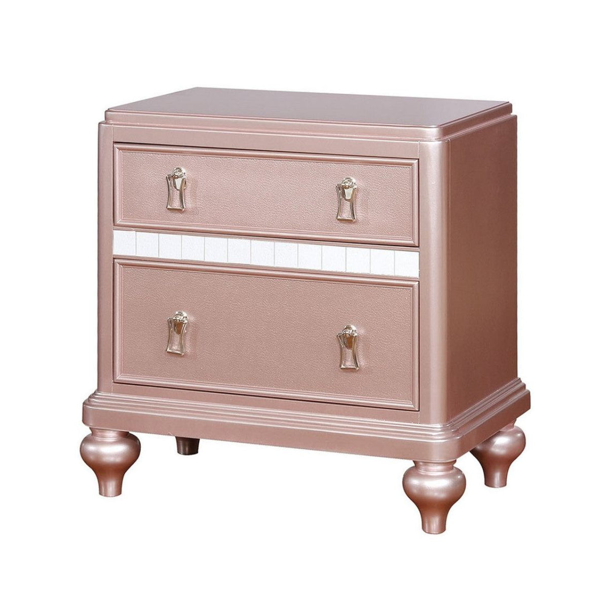 Ariston Nightstand with 2 Drawers by Furniture of America - Pink
