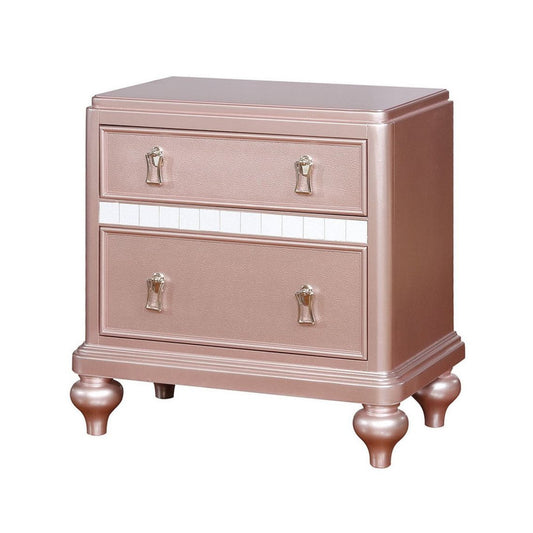 Ariston Nightstand with 2 Drawers by Furniture of America - Pink