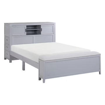 Youth Explorer Bookcase Platform Bed by Homelegance - Gray