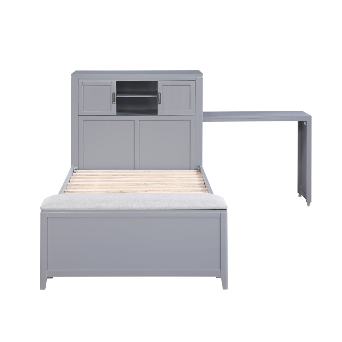 Youth Explorer Bookcase Platform Bed by Homelegance - Gray