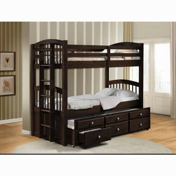 Litera con espacio de almacenaje Tomas Twin y cama nido de Acme Furniture - Espresso