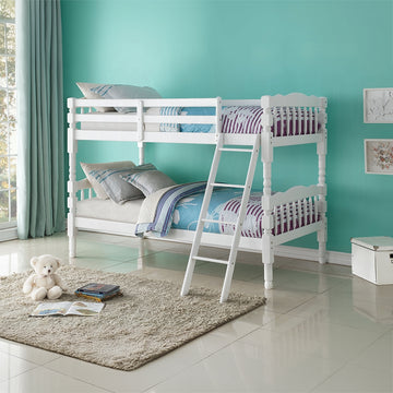 Cama litera blanca de dos plazas sobre dos plazas de Acme Furniture - Blanco