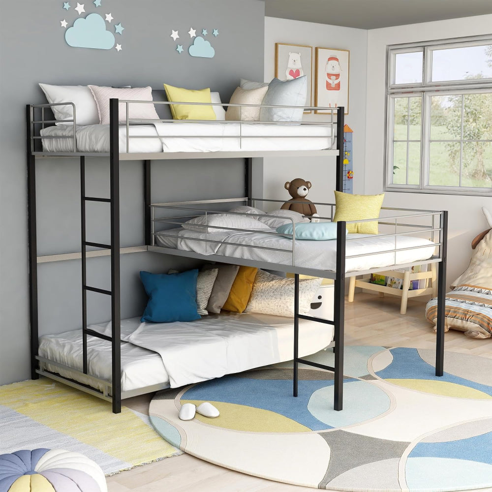 Aubrey Twin Triple Decker Bed by Furniture of America - Black