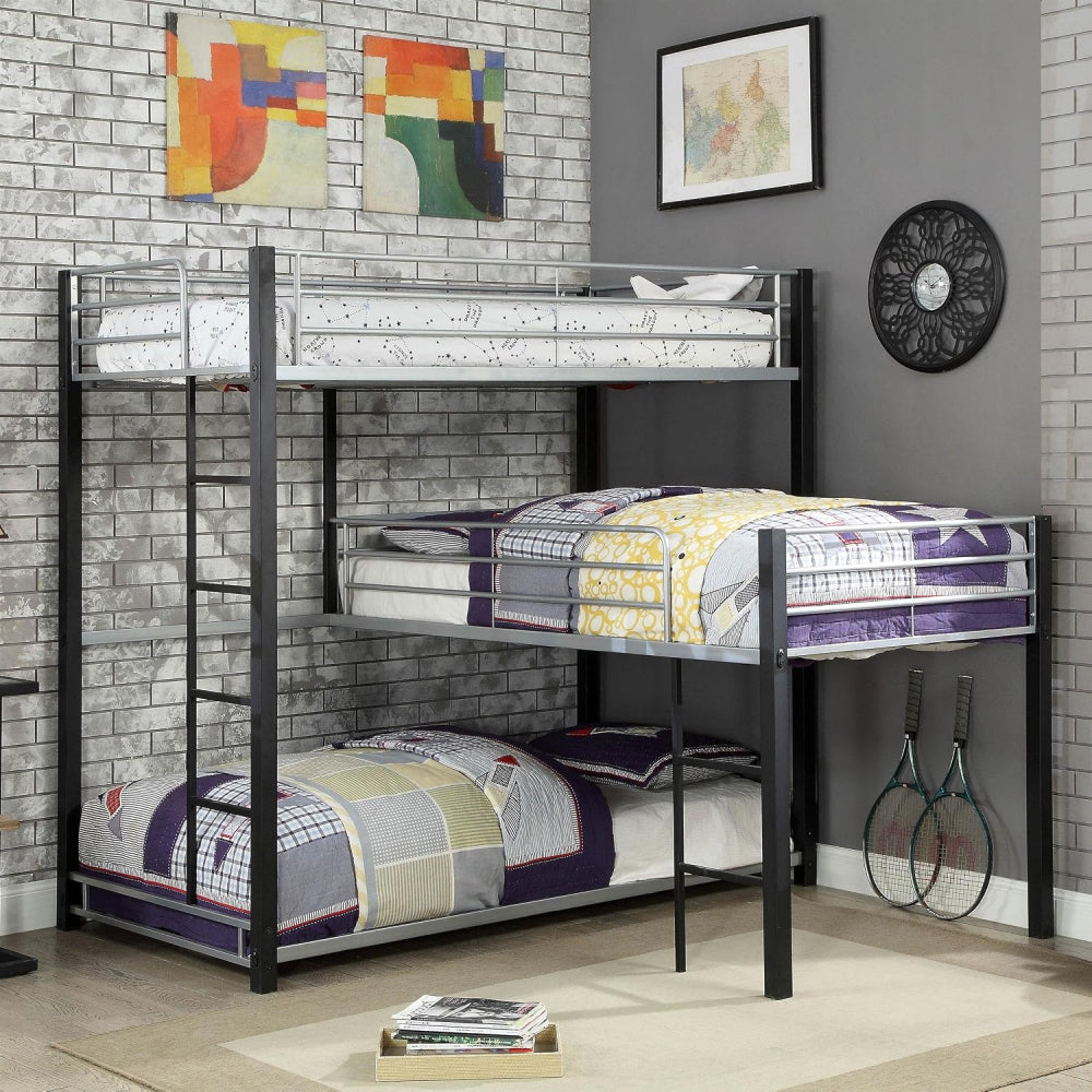 Aubrey Twin Triple Decker Bed by Furniture of America - Black