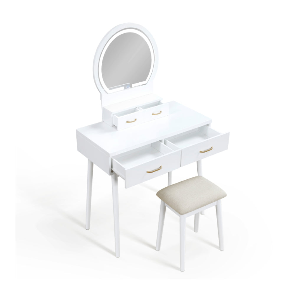 Vanity Aura with Mirror and Stool by Homelegance