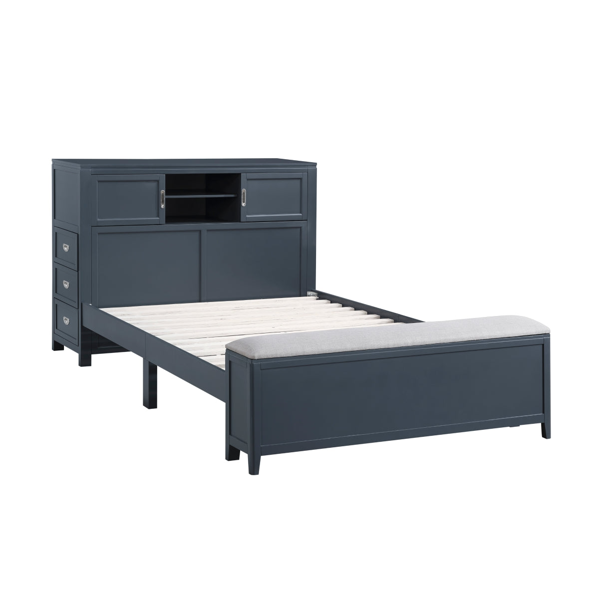 Youth Explorer Full Bookcase Platform Bed with Hidden Desk by Homelegance