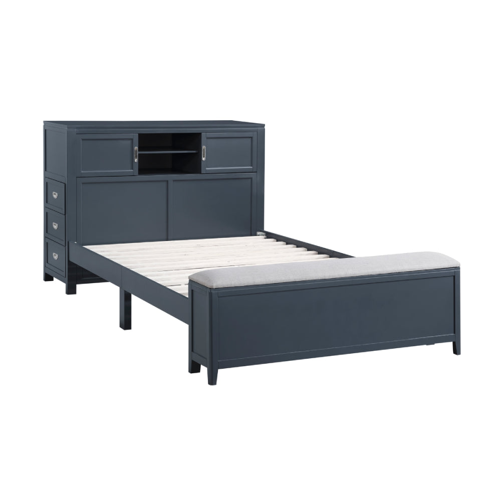 Youth Explorer Full Bookcase Platform Bed with Hidden Desk by Homelegance
