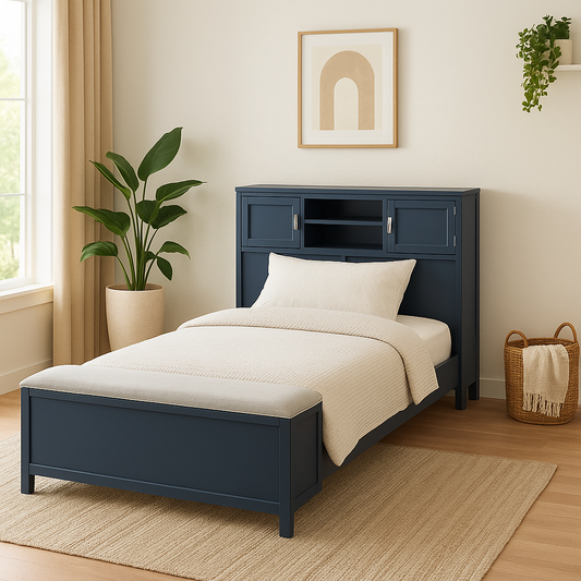 Youth Explorer Twin Bookcase Platform Bed with Hidden Desk by Homelegance