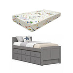 Akita Twin Size Trundle Bed by Lifestyle - Gray + SilverRest 7" Kids Paint Twin Size Mattress