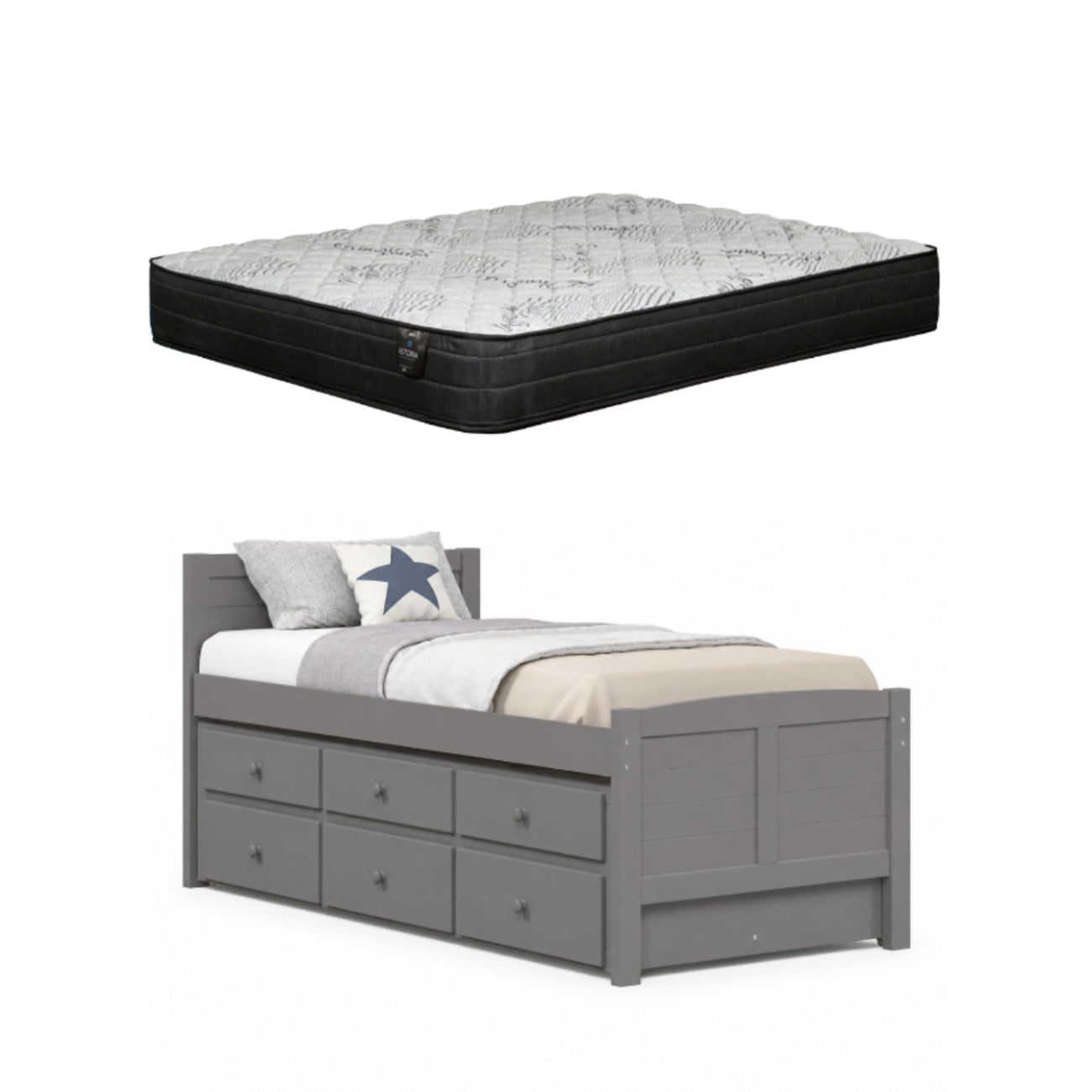 Akita Twin Size Trundle Bed by Lifestyle - Gray + Astoria 9