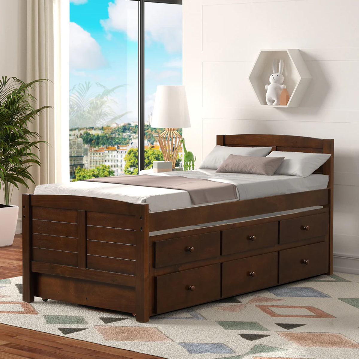 Akita Twin Size Trundle Bed with Drawers by Lifestyle