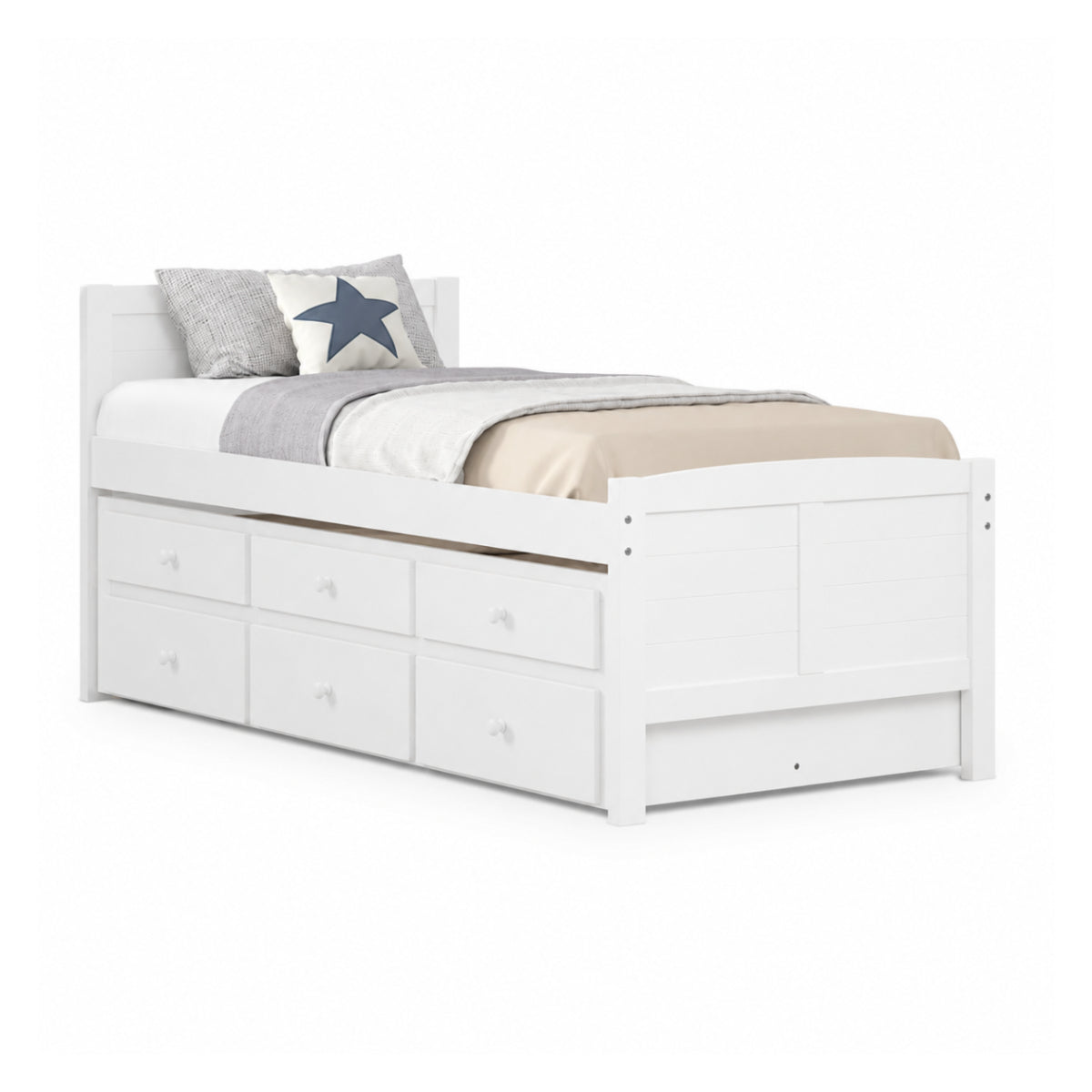 Akita Twin Size Trundle Bed with Drawers by Lifestyle– Curacao