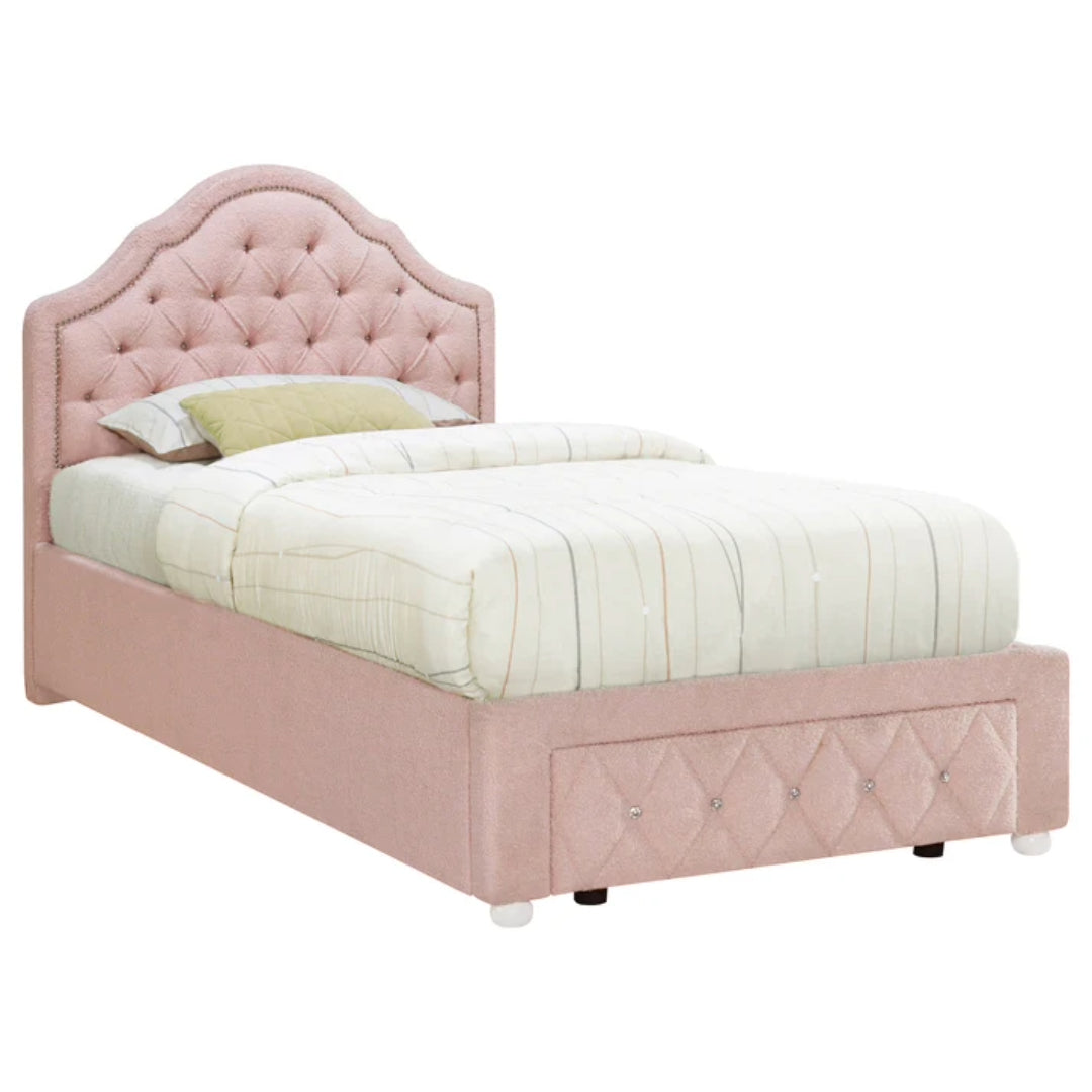 Ashleigh Twin Storage Platform Bed - Pink