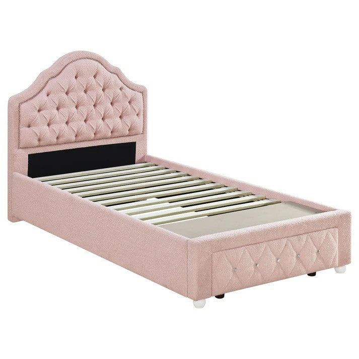 Ashleigh Twin Storage Platform Bed - Pink