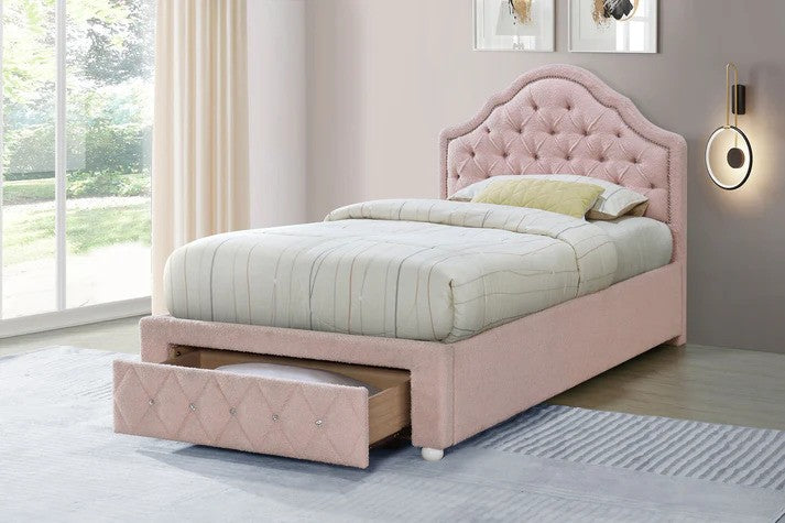 Ashleigh Twin Storage Platform Bed - Pink