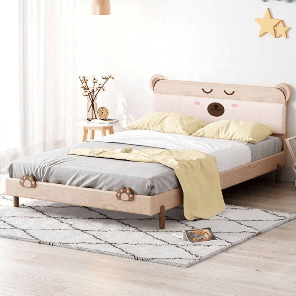 Cama matrimonial con mesita de noche de Best Home, color rosa