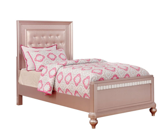 Gabrielle Twin Rose Gold Bedroom Set