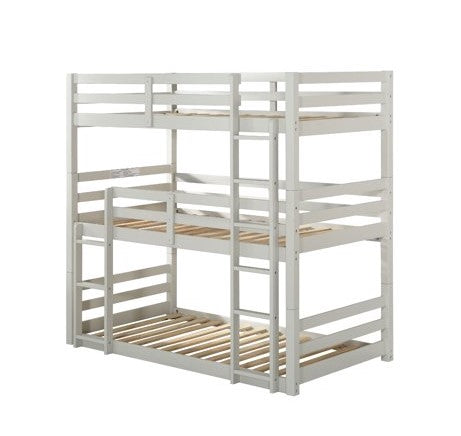 Ronnie Triple Bunk Bed Twin Headboard/Footboard, Rails/Ladder and Slats