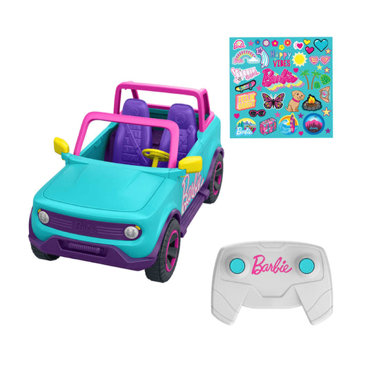 Hot Wheels Barbie RC Suv & Toy Truck with Sticker