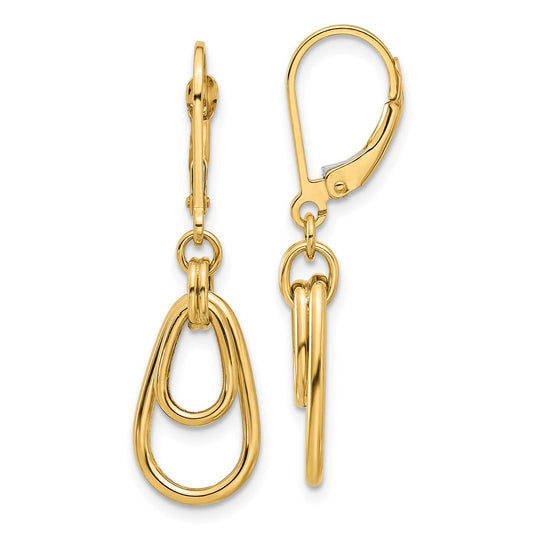 14K Leslie's Women's Teardrop Dangle Earrings in 14K Yellow Gold