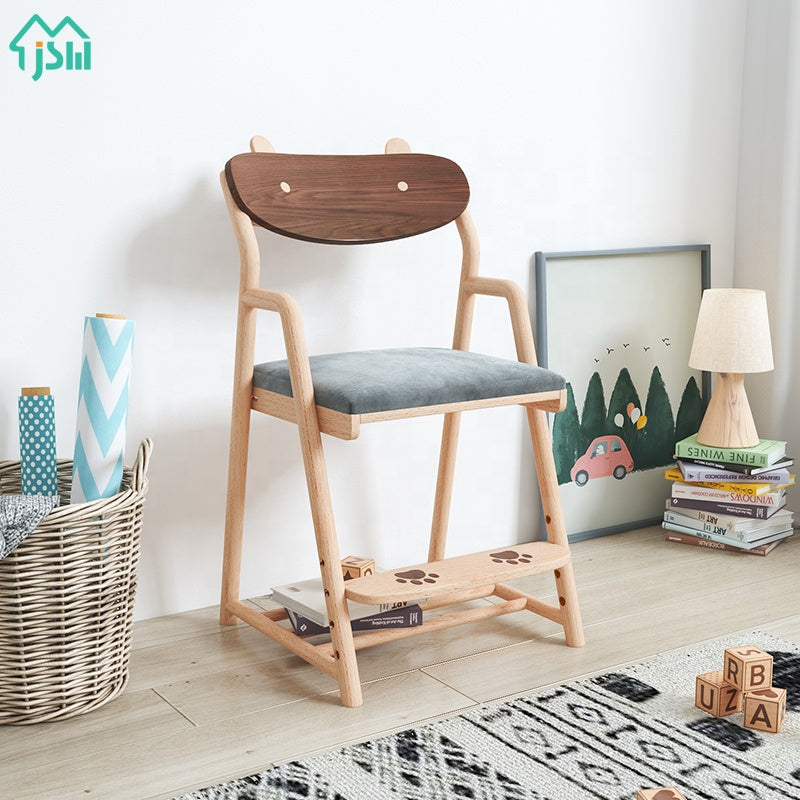 La mejor silla de madera maciza para el hogar con diseño de oso 