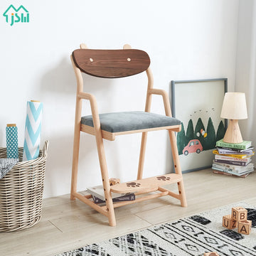 La mejor silla de madera maciza para el hogar con diseño de oso 