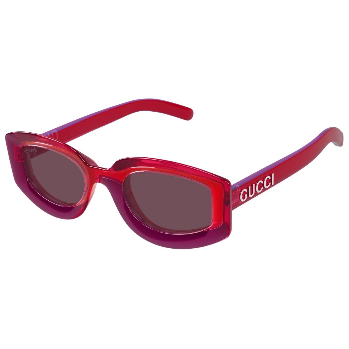 Gucci GG1719S 001 Women's Geometric Solid Color Sunglasses -Red