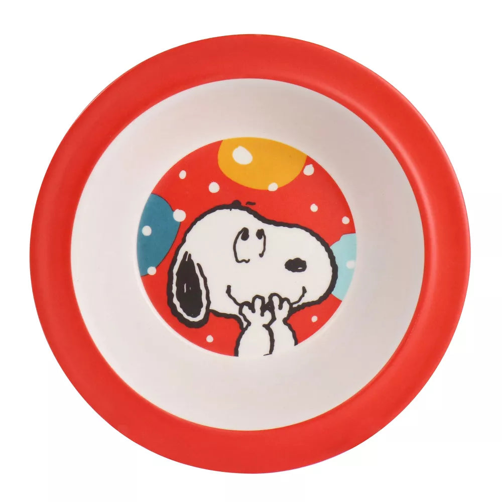 Gibson Peanuts Fun Times Bamboo Melamine Dinnerware Set (5-Piece) - Red