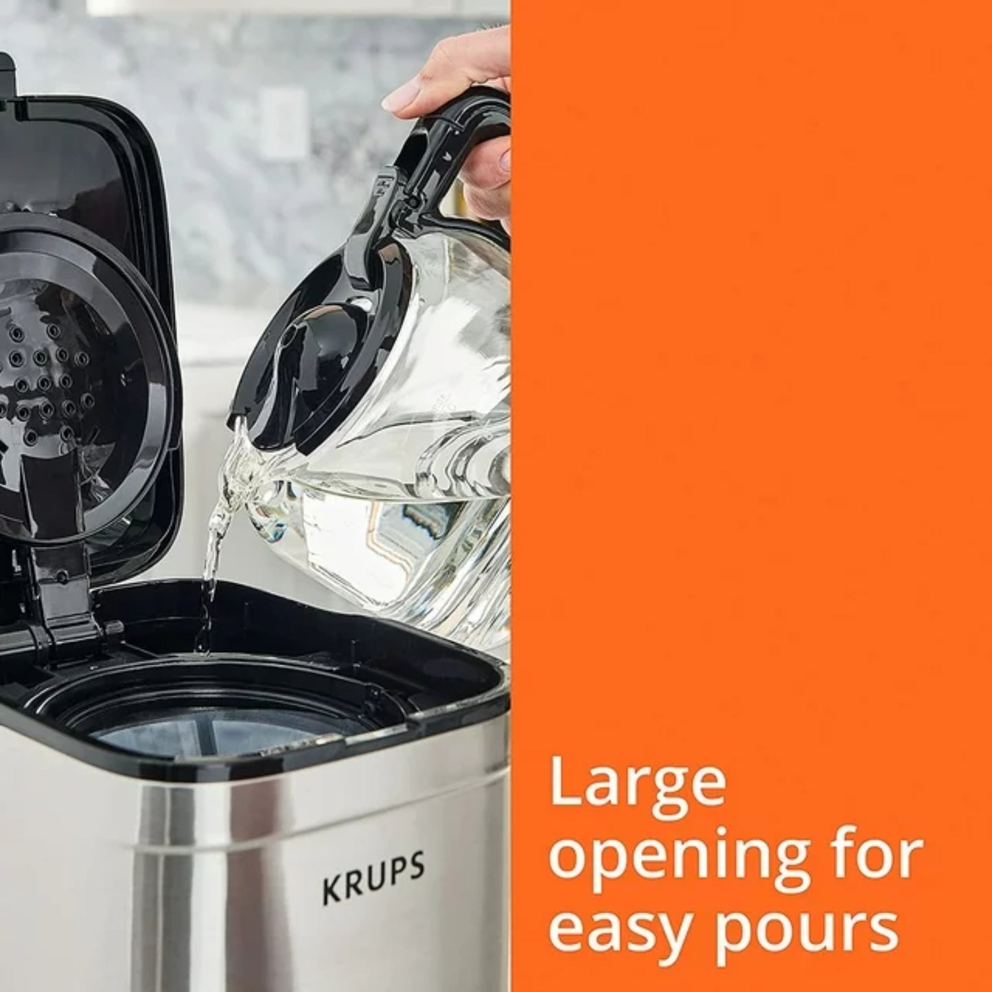 Krups Simply Brew 10-Cup Drip Coffee Maker with Filter - Black/Silver