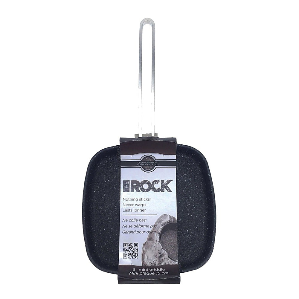 Starfrit The Rock 6.5" Aluminum Griddle Pan with Stainless Steel Wire Handle - Black