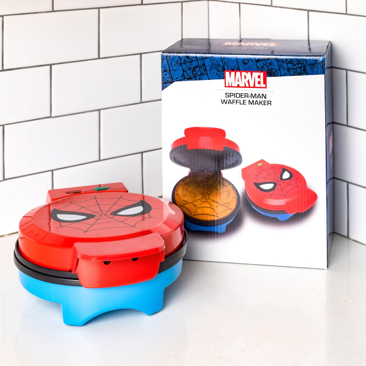 Máquina para hacer waffles con el personaje de Spider-Man de Marvel WM/MVC/SMC