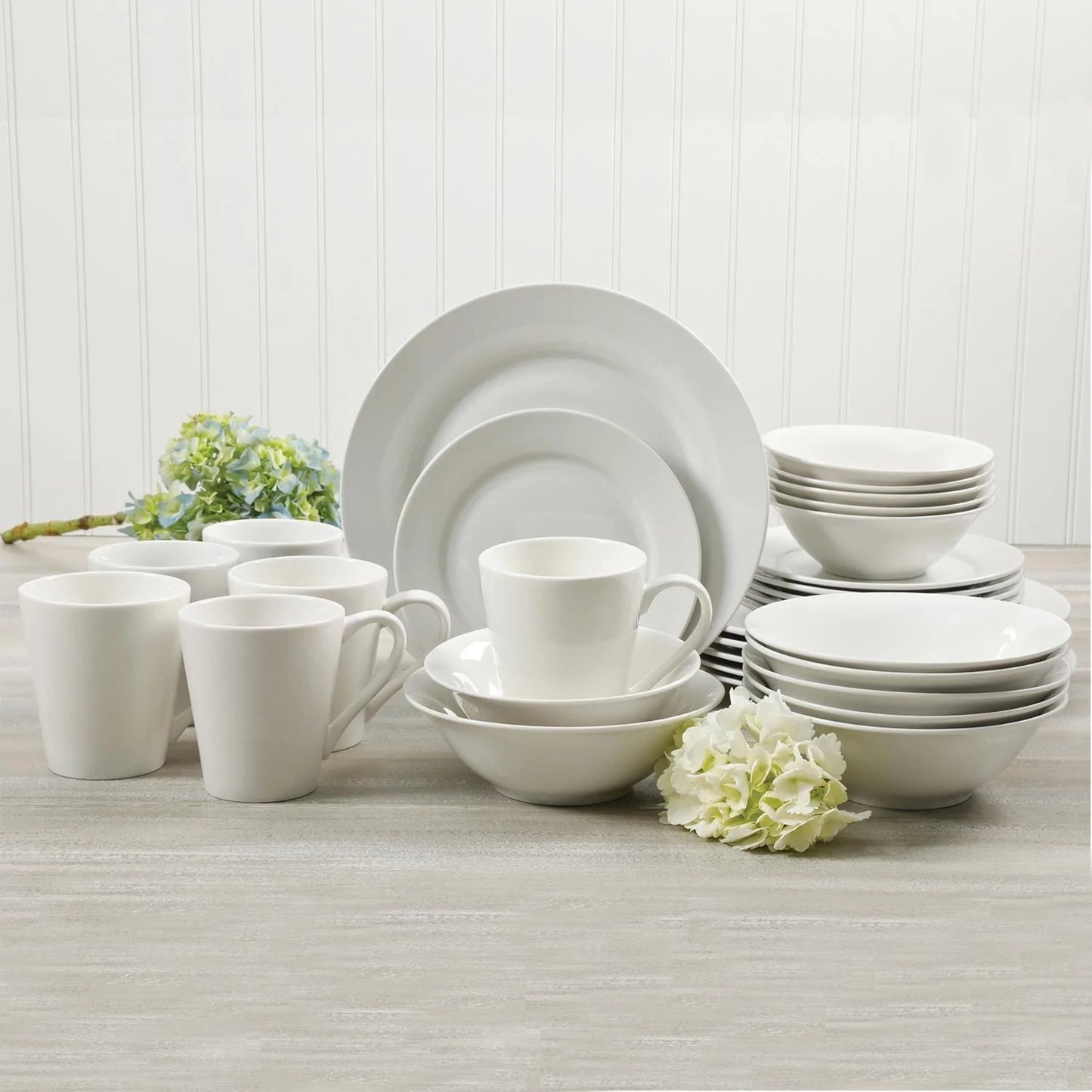 Gibson Home Noble Court Ceramic Dinnerware Set (30-piece) - White