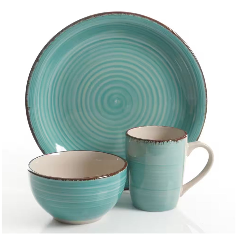 Gibson Home Color Vibes 12-Piece Pastel Stoneware Dinnerware Set