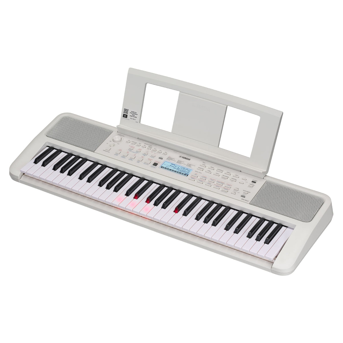 Teclado portátil sensible al tacto Yamaha EZ/310 con 61 teclas iluminadas, color blanco