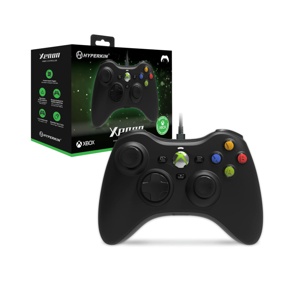 Hyperkin Xenon Wired Controller with Headset Jack - Black