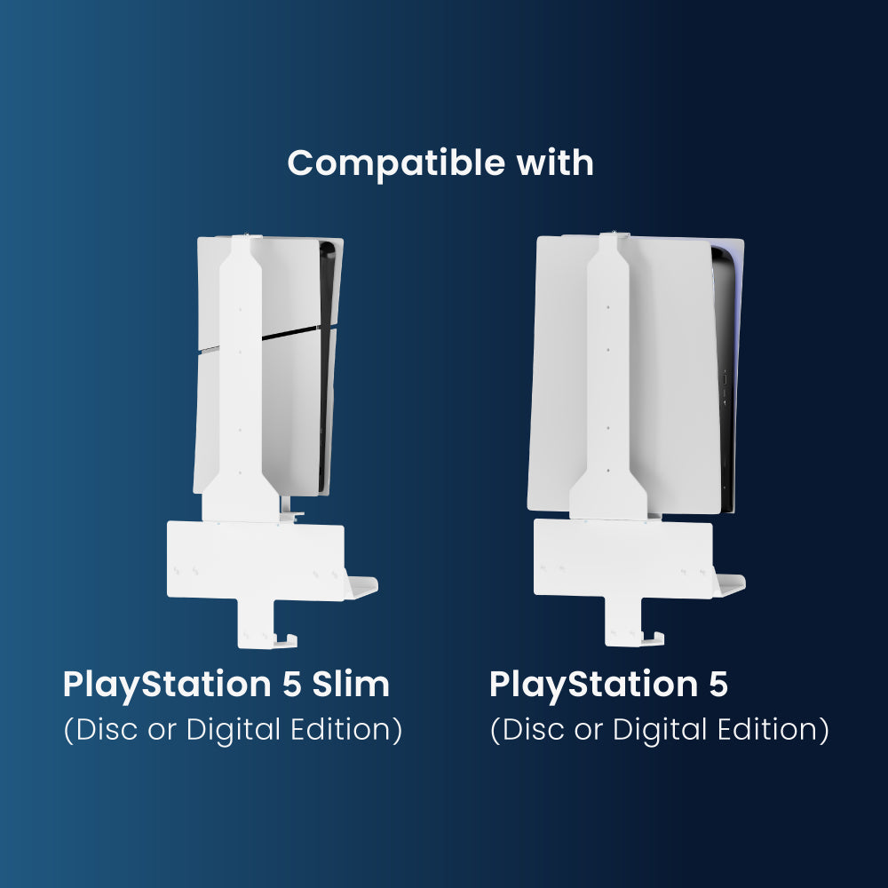 Wallmaster GMA01-PS04 Wall Mounts for PlayStation 5 Slim, PlayStation 5 - Fine Texture White