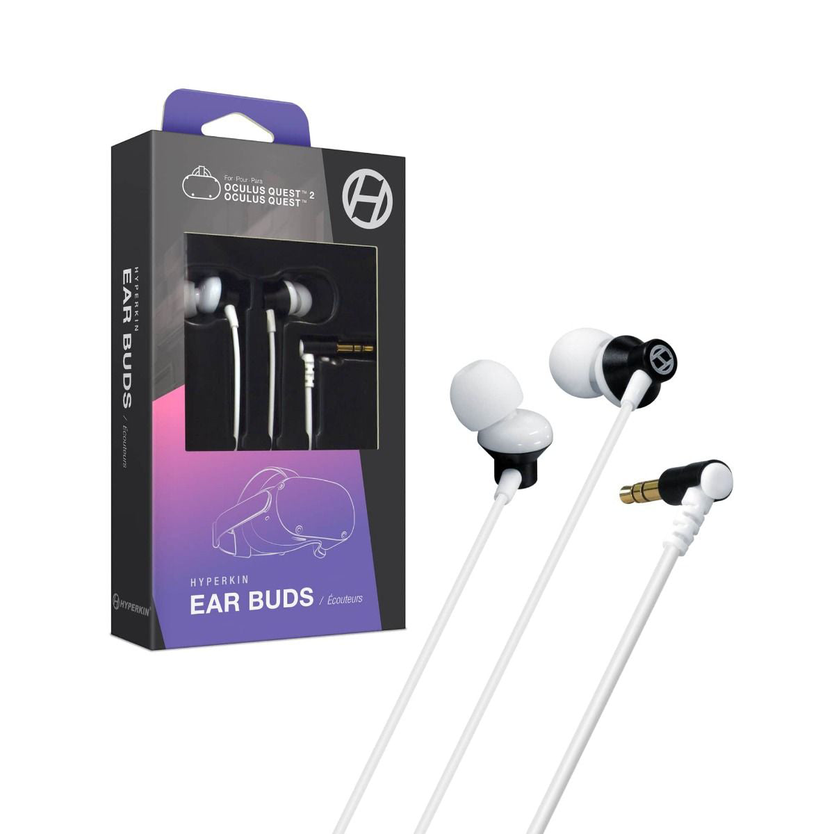 Hyperkin Lightweight Earbuds with Silicone Travel Case - White
