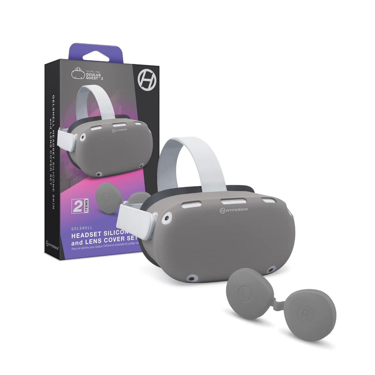 Hyperkin GelShell Headset Silicone Skin and Lens Cover Set - Gray