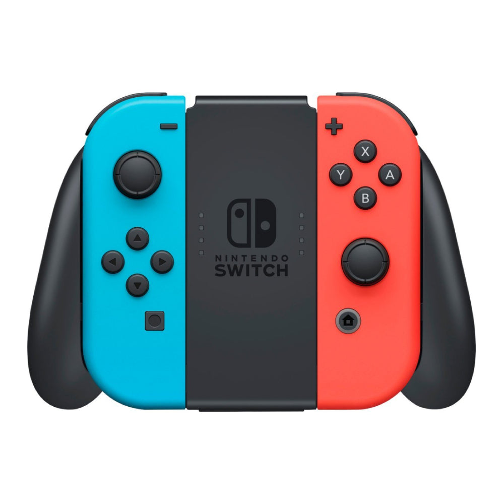 Nintendo Switch con mandos Joy‑Con: rojo neón/azul neón