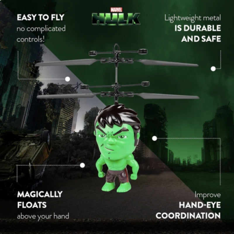 Marvel Hulk Flying Figure IR UFO Big Head Helicopter