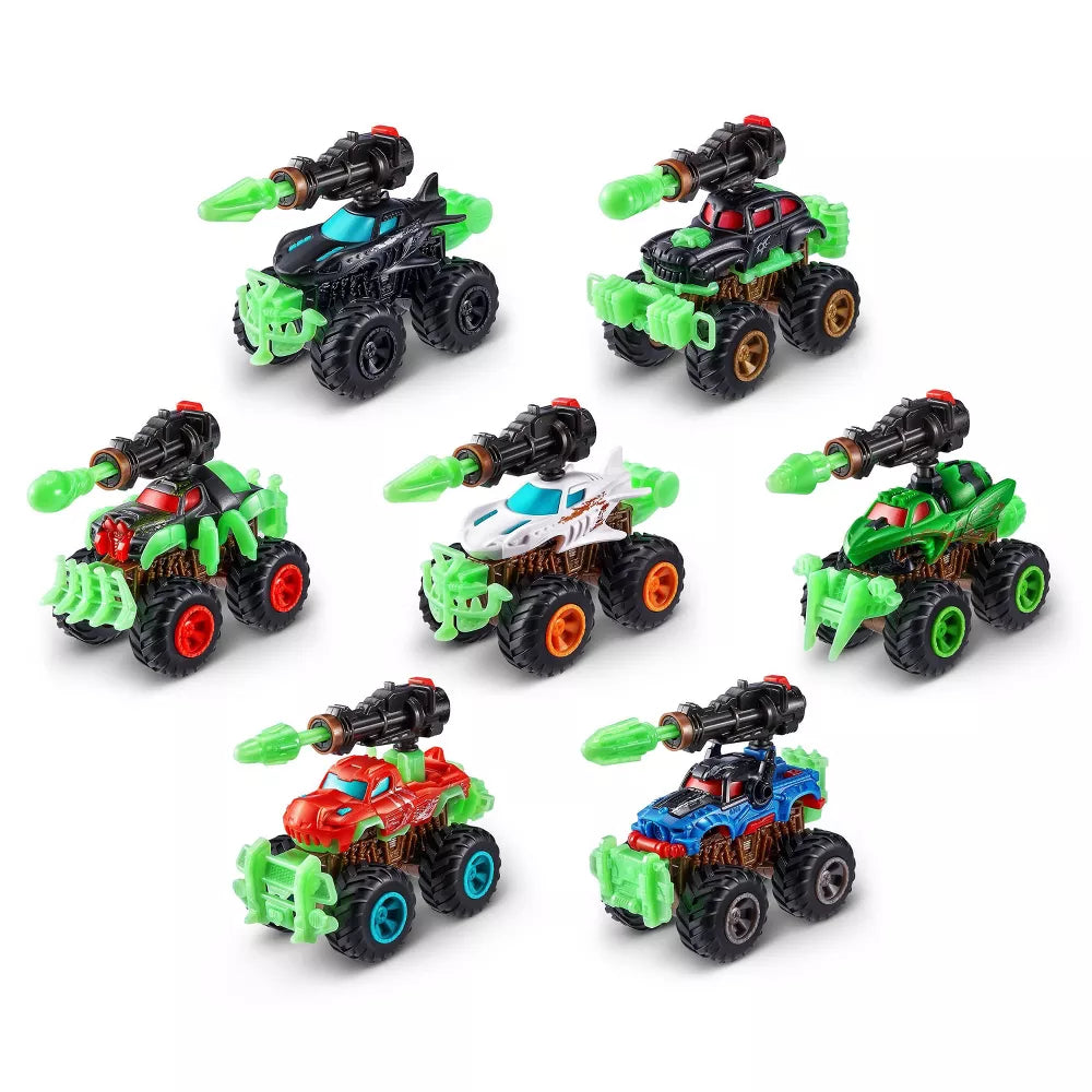 Zuru 5 Surprise Monster Trucks Glow Riders Series 2 Miniature Mystery Collectible Capsules