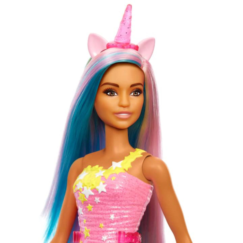 Muñeca Barbie Dreamtopia Unicornio con cabello azul y rosa